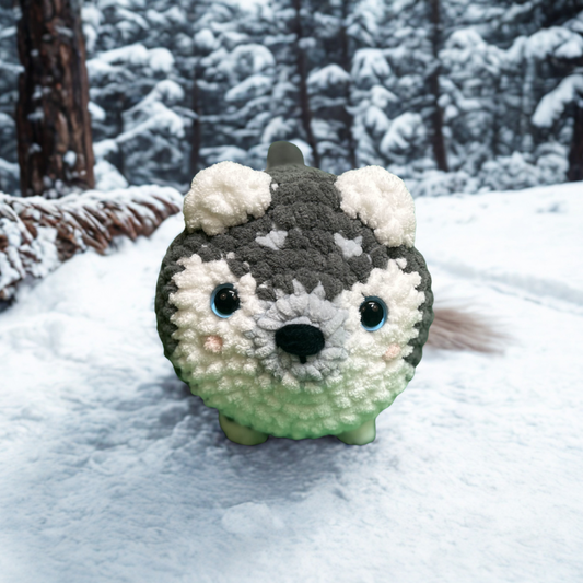 Husky Snuggle Plush – Soft Handmade Winter Pup
