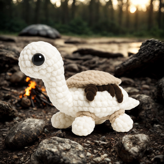 Smore-a-saurus - Handmade Crocheted S'mores Dinosaur Plushie